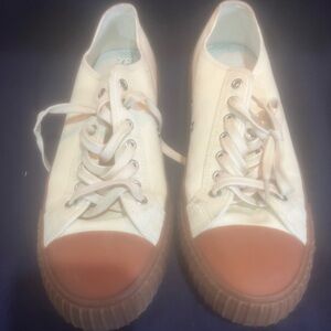 P.F. Flyers Cream and Brown Sneakers